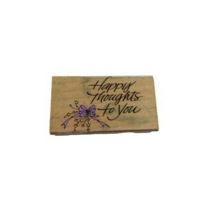 Hero Arts Happy Thoughts To You Bow And Ribbon Hearts Mounted Rubber Stamp